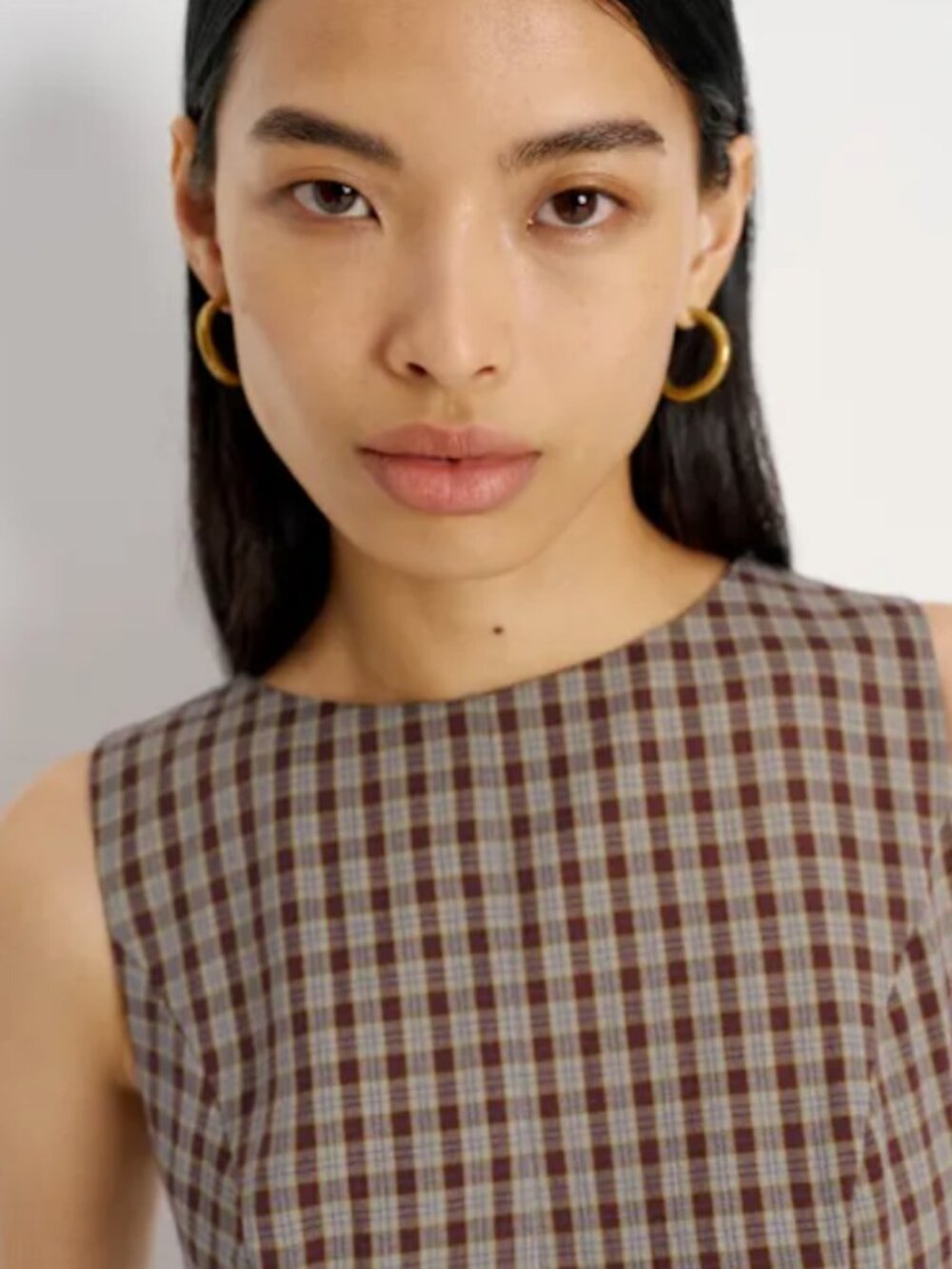Reformation Brown Plaid Citron Mini Dress - Picture 2 of 6